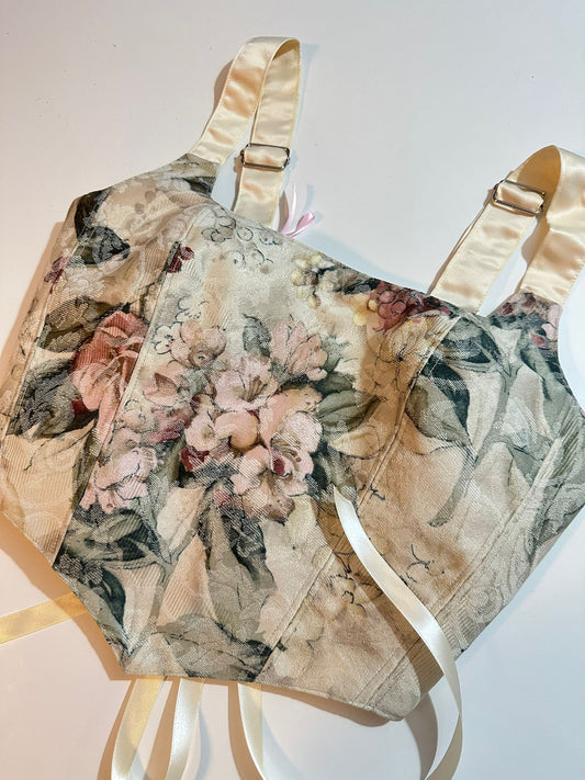 Champagne & Flowers - Reversible Corset Top - Sample Sale