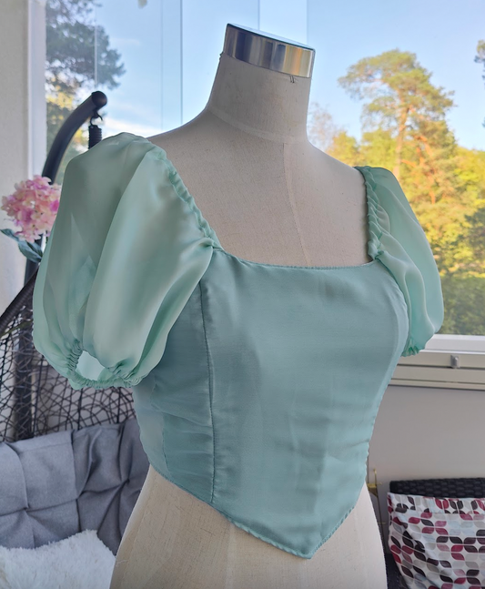 Handmade corset top with sleeves