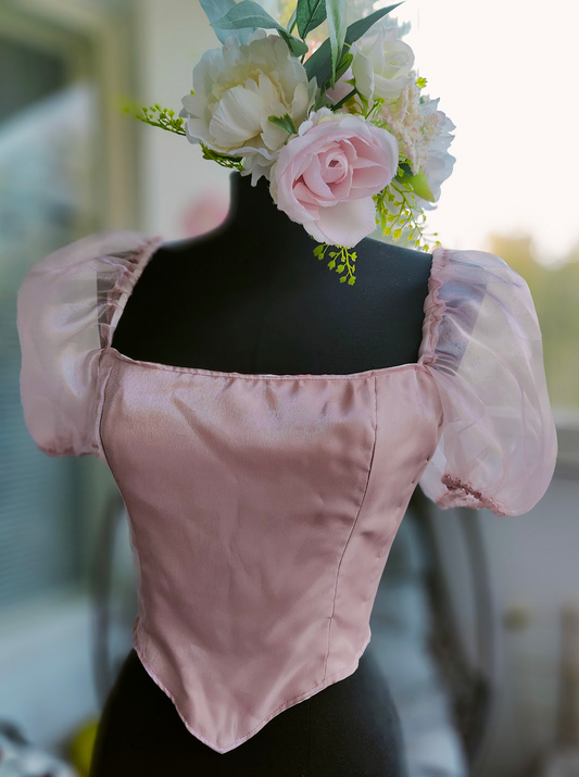 Handmade corset top pink