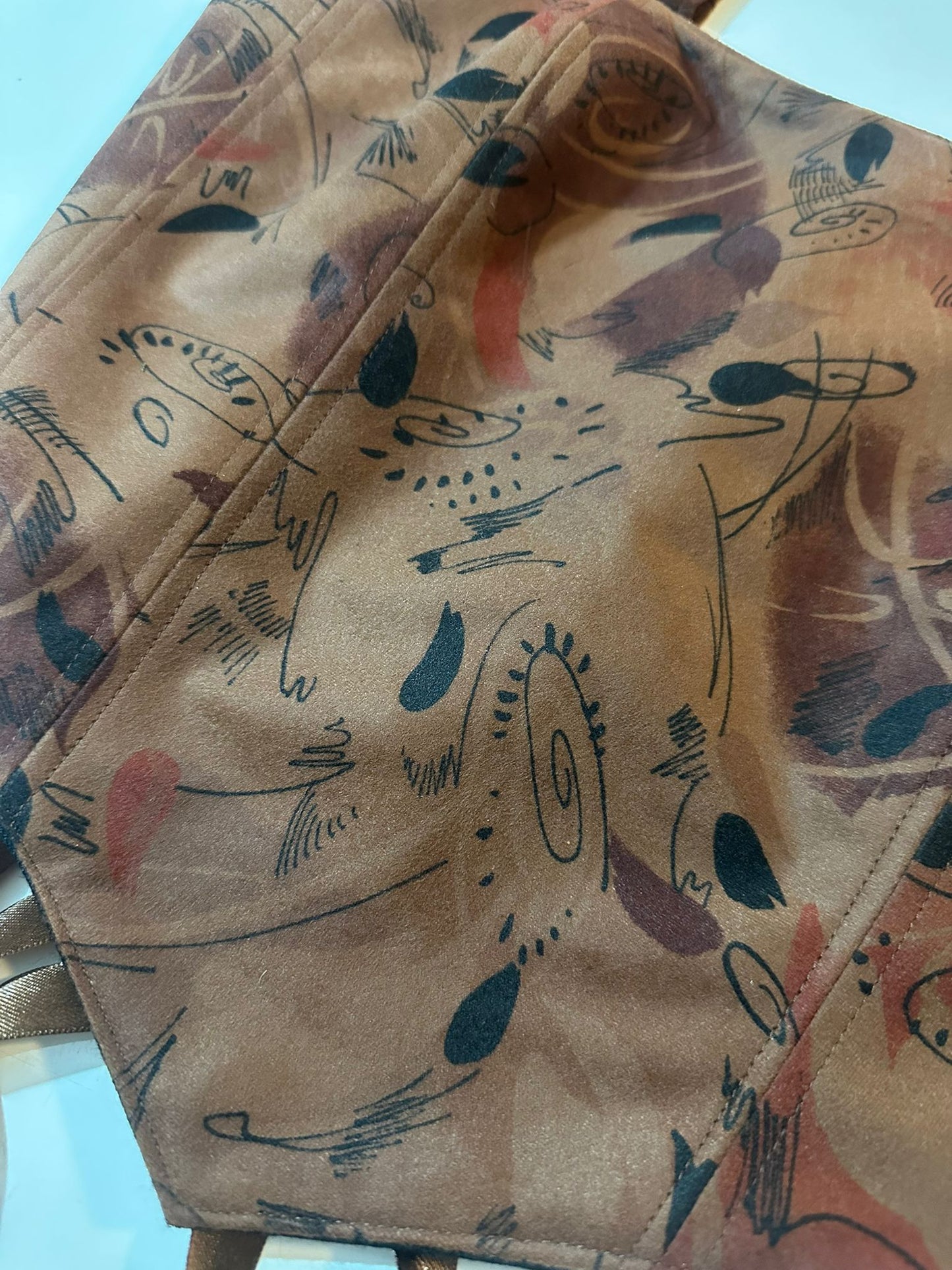 Abstract & Dark Blue - Reversible Corset Top - Sample Sale - S-M