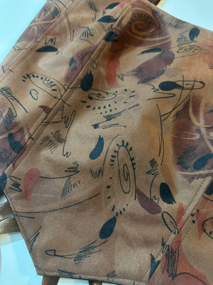 Abstract & Dark Blue - Reversible Corset Top - Sample Sale - S-M