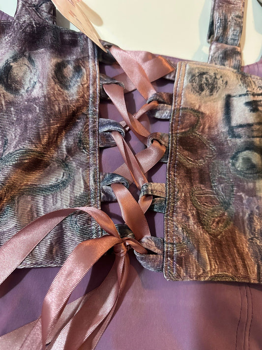 Abstract & Purple - Reversible Corset Top - Sample Sale - M-L