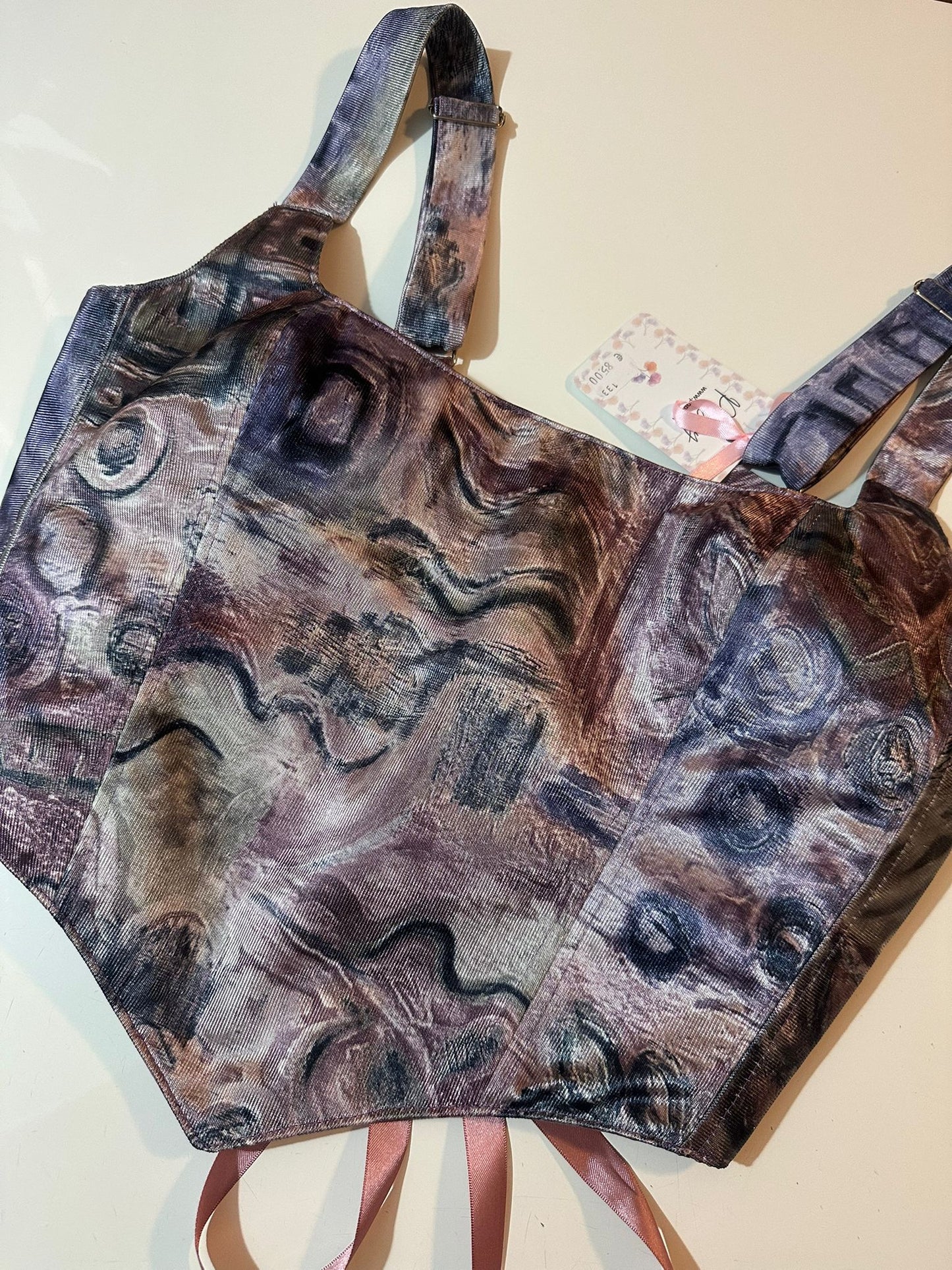 Abstract & Purple - Reversible Corset Top - Sample Sale - M-L