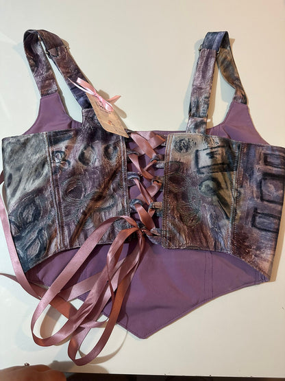 Abstract & Purple - Reversible Corset Top - Sample Sale - M-L