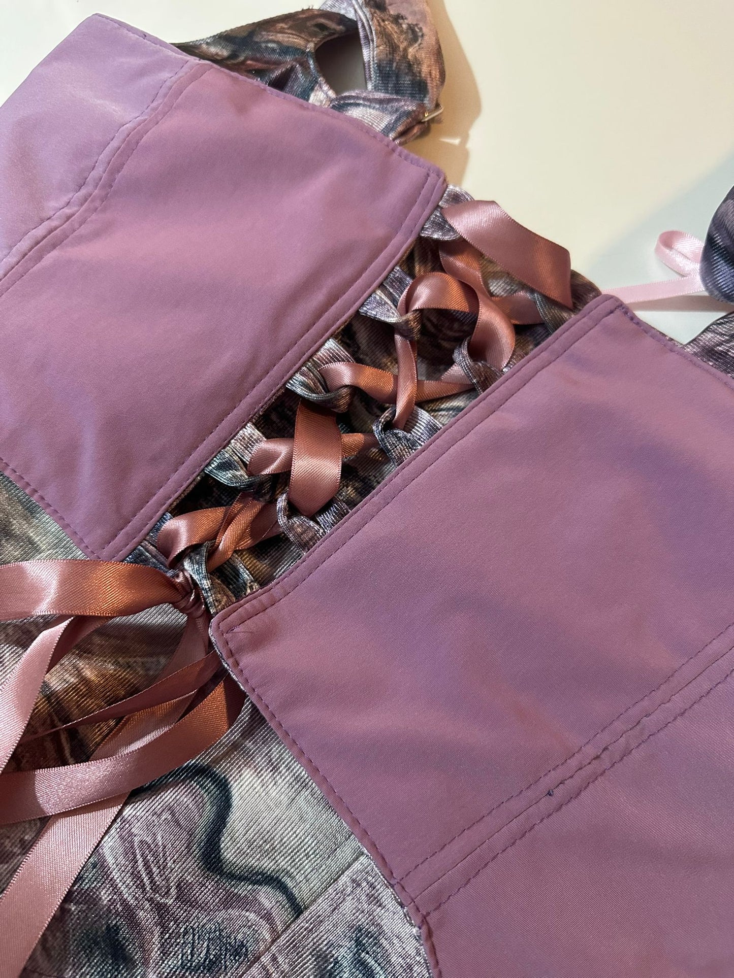Abstract & Purple - Reversible Corset Top - Sample Sale - M-L