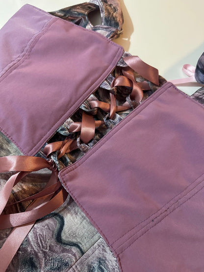 Abstract & Purple - Reversible Corset Top - Sample Sale - M-L