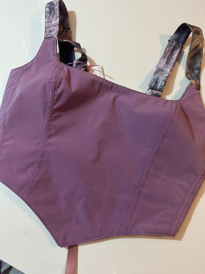 Abstract & Purple - Reversible Corset Top - Sample Sale - M-L