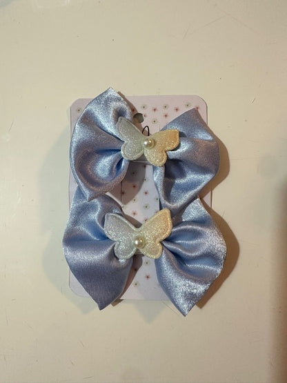 Blue Set - Pair Bow Clip