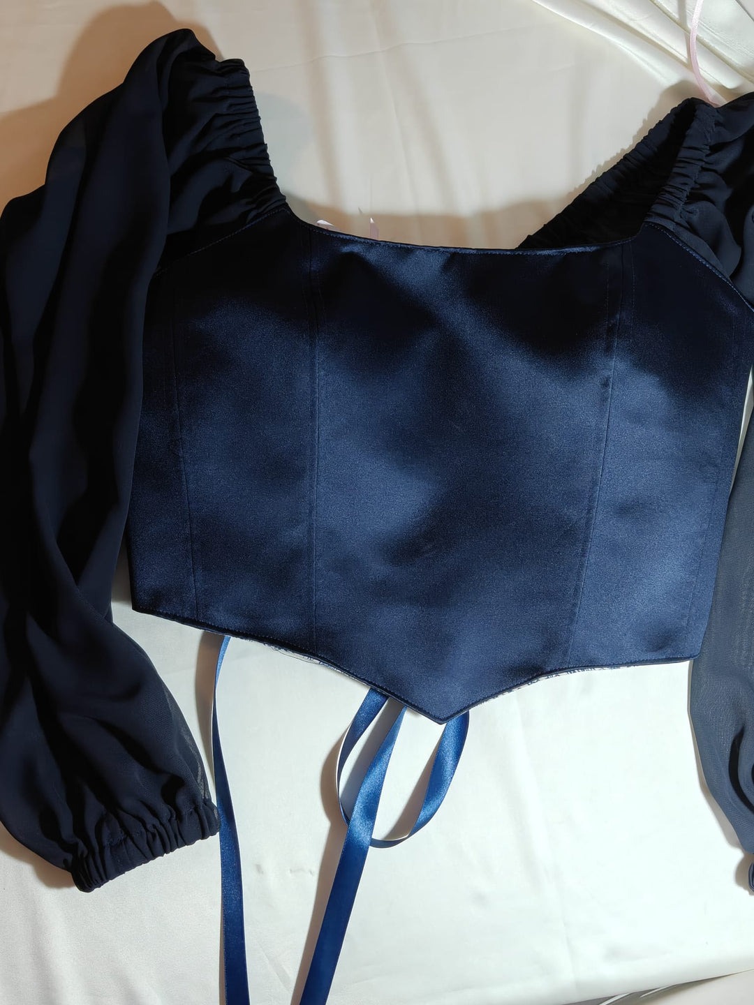 Blue Jolie - Reversible Corset Top - Long Sleeves (Made-to-Order)