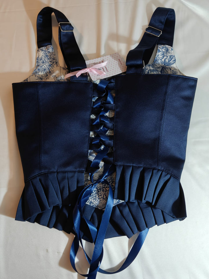 Ruffled Blue Jolie - Reversible Corset Top (Made-to-Order)