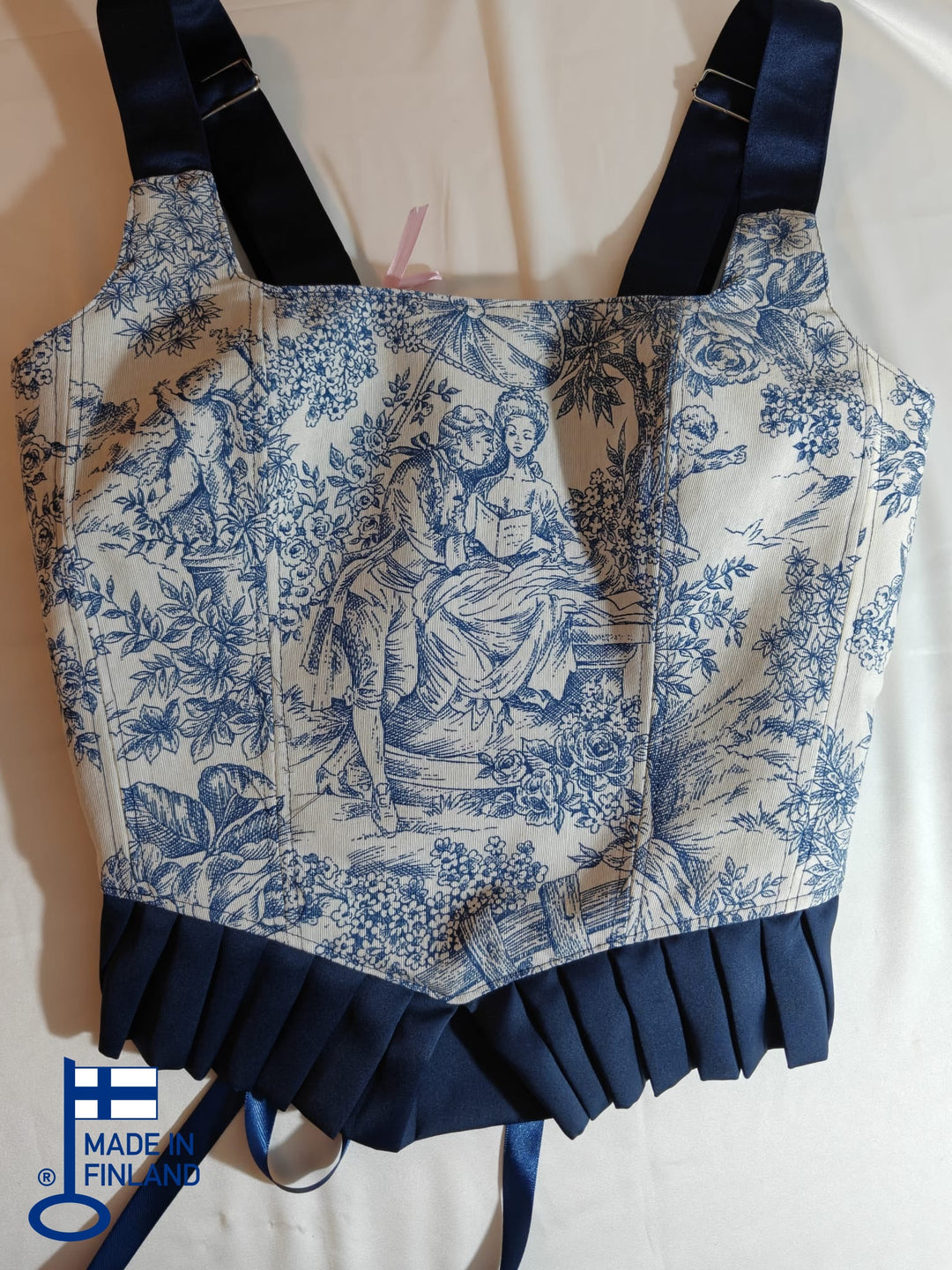 Ruffled Blue Jolie - Reversible Corset Top (Made-to-Order) — made in Finland — view 1