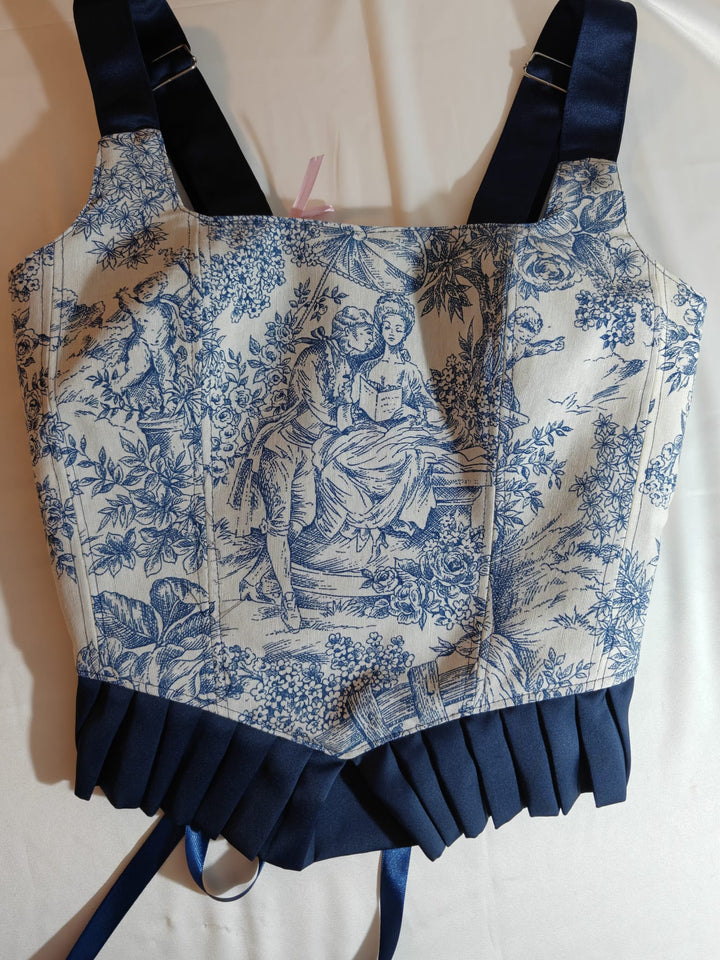 Ruffled Blue Jolie - Reversible Corset Top (Made-to-Order)