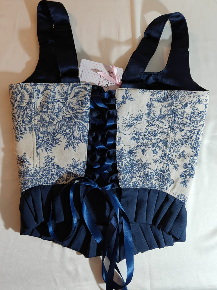 Ruffled Blue Jolie - Reversible Corset Top (Made-to-Order)