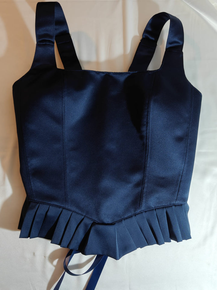 Ruffled Blue Jolie - Reversible Corset Top (Made-to-Order)