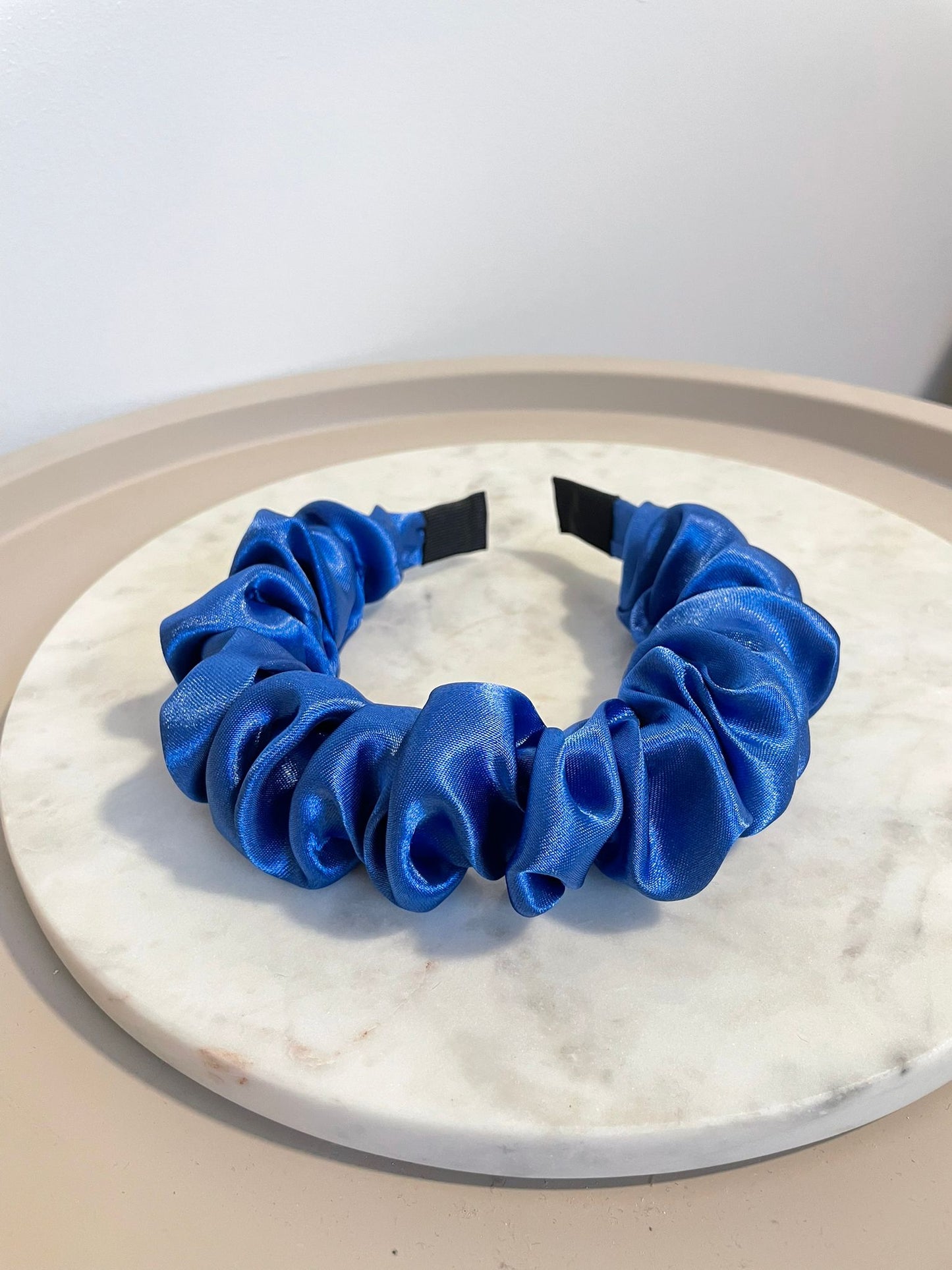 Blue thick scrunchy headband