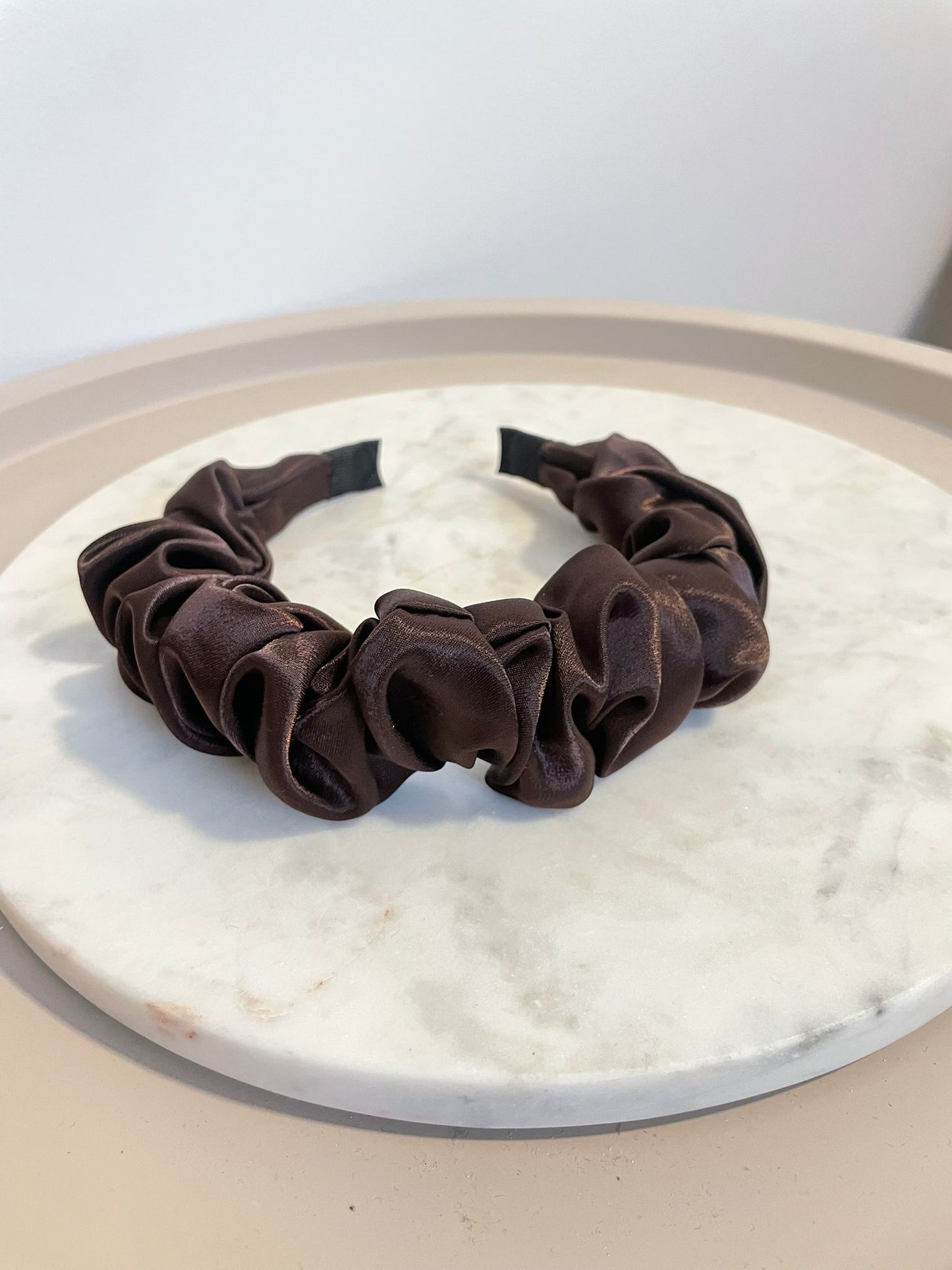 Brown thick scrunchy headband