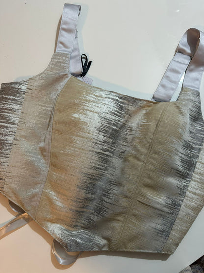 Brushed Silver - Reversible Corset Top - Sample Sale - XL-XXL