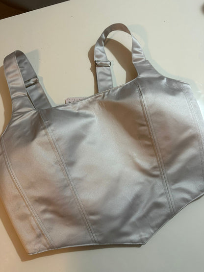 Brushed Silver - Reversible Corset Top - Sample Sale - XL-XXL