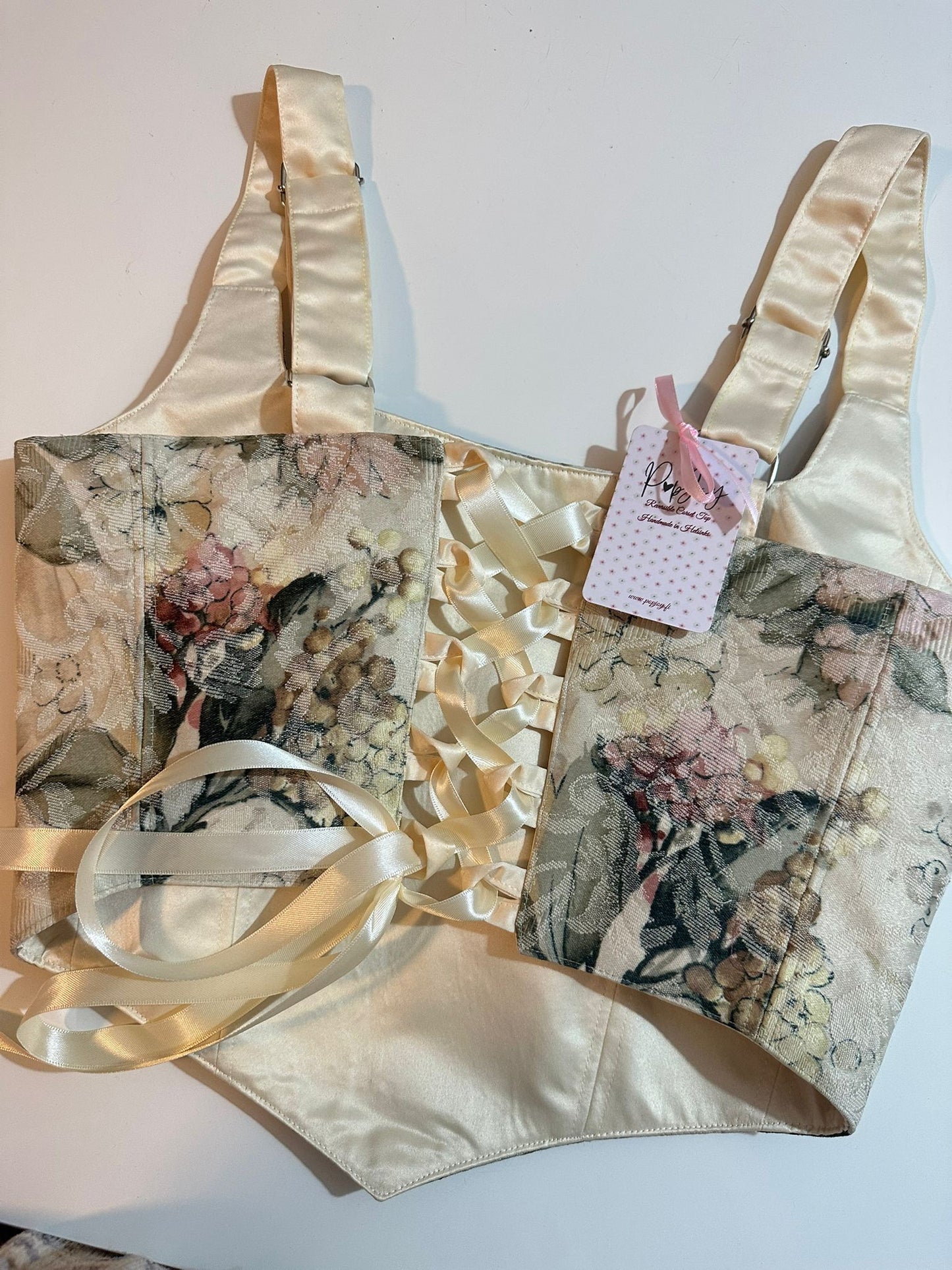 Champagne & Flowers - Reversible Corset Top - Sample Sale