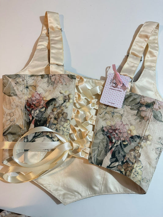 Champagne & Flowers - Reversible Corset Top - Sample Sale