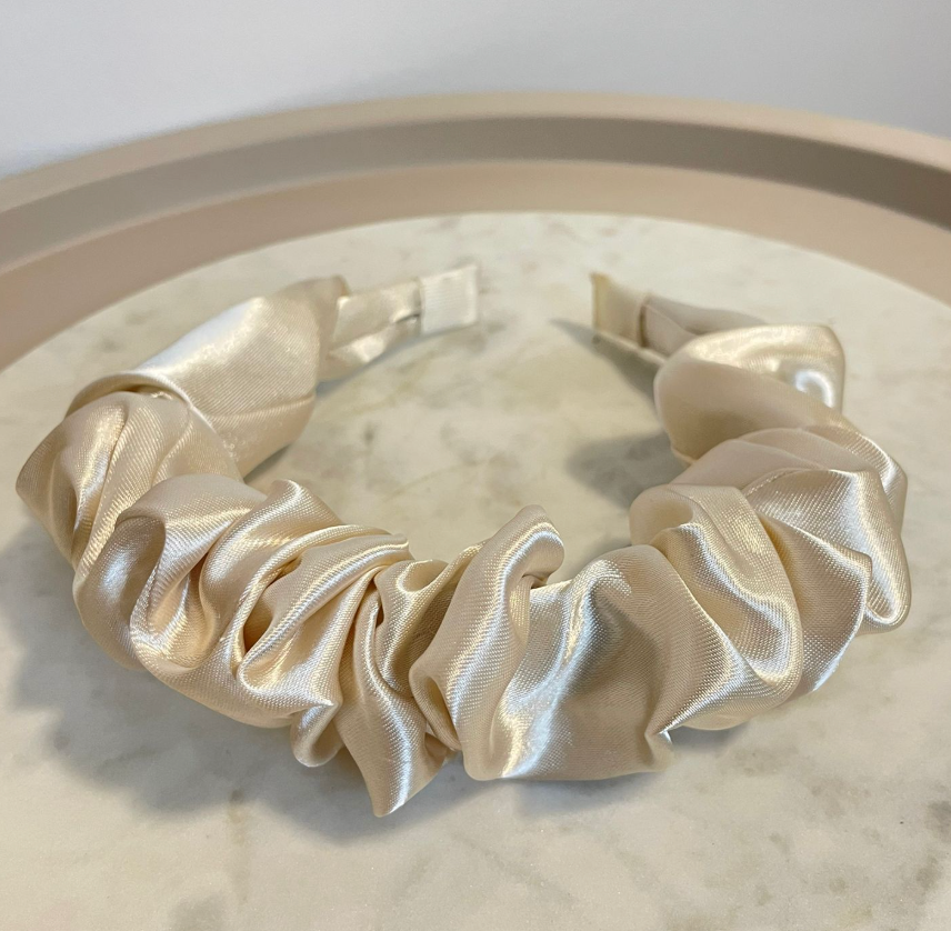 Champagne thick scrunchy headband