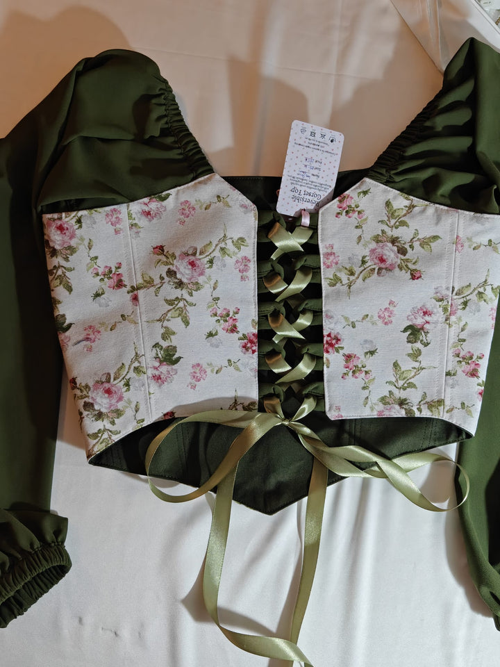 Emmi - Reversible Corset Top - Long Sleeves (Ready for Shipping)