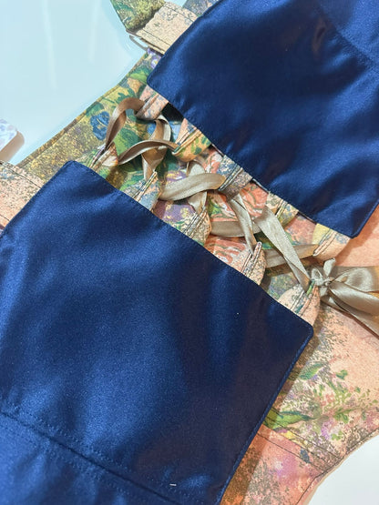Floral & Blue - Reversible Corset Top - Sample Sale - XL-XXL
