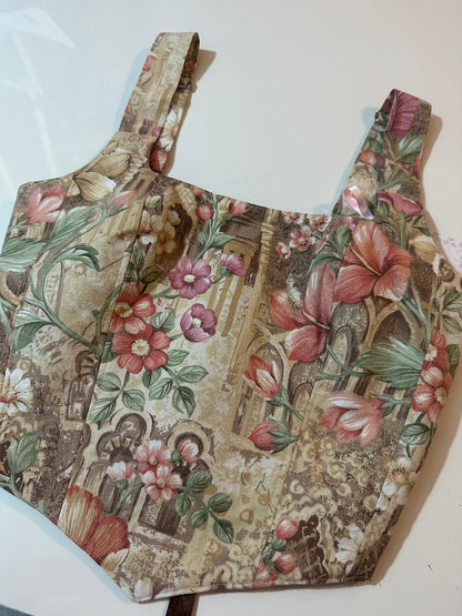 Floral & Brown - Reversible Corset Top - Sample Sale - XXS-XS