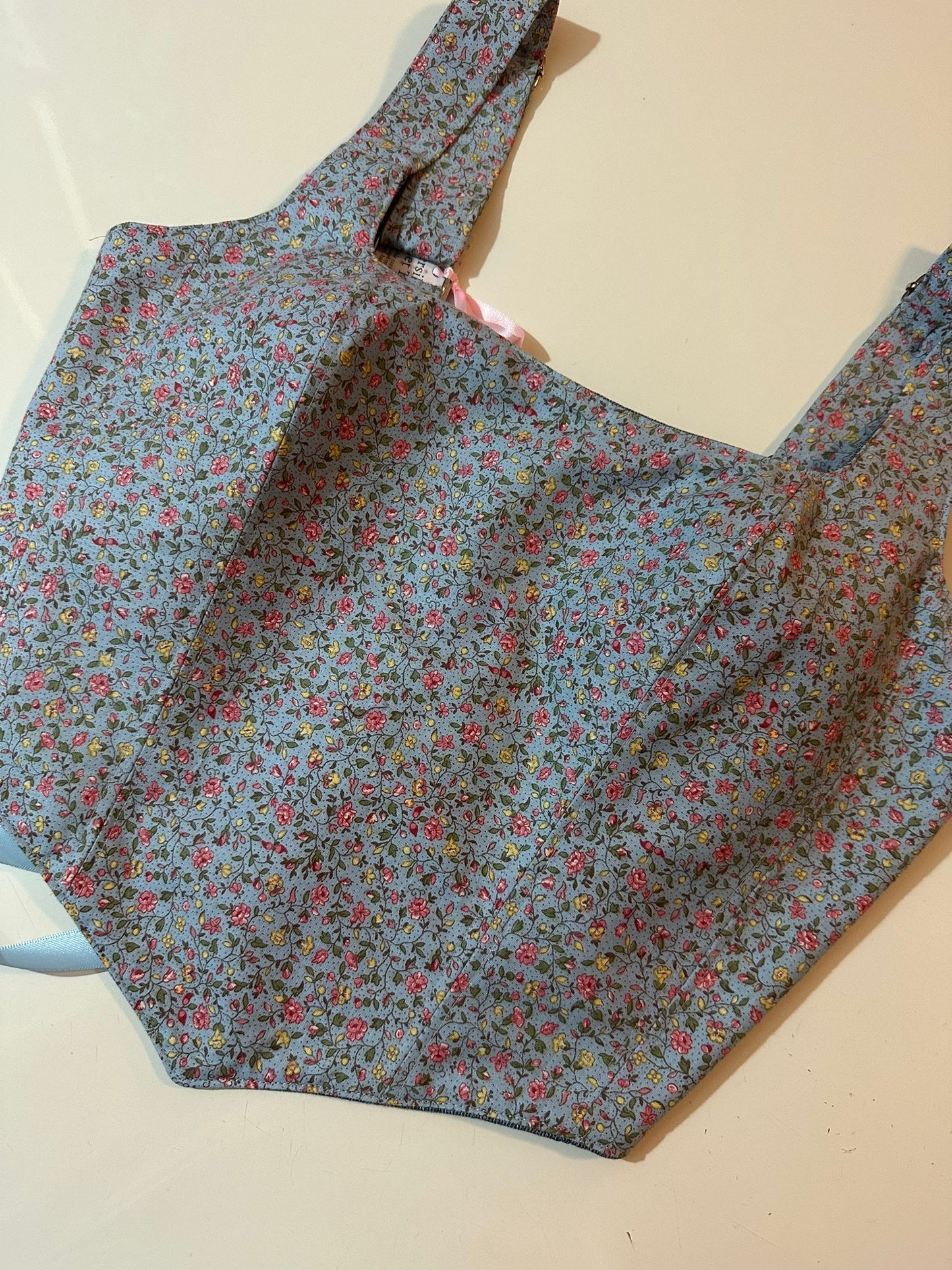 Floral & Denim - Reversible Corset Top - Sample Sale - S-M