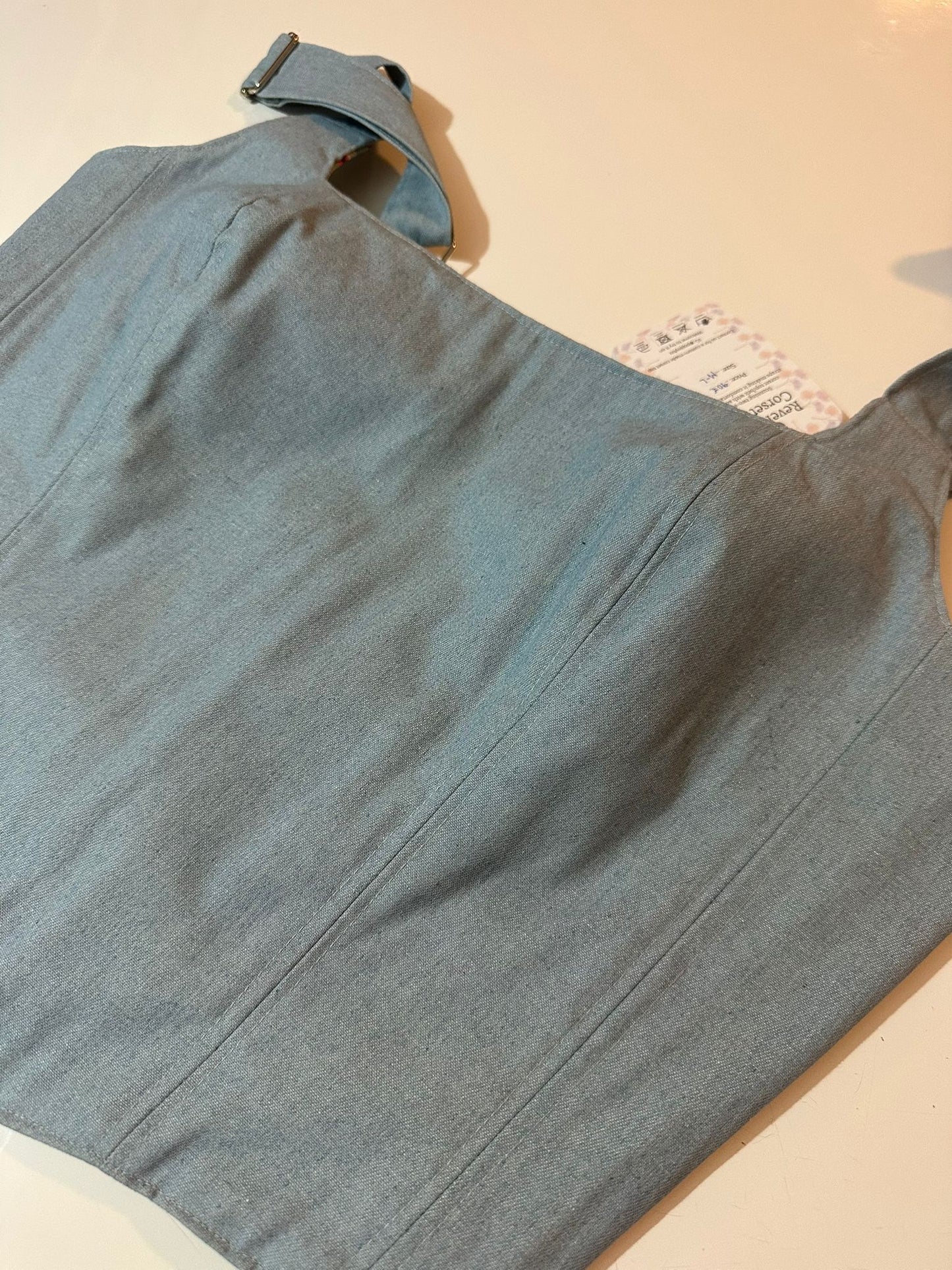 Floral & Denim - Reversible Corset Top - Sample Sale - M-L (Slightly longer)