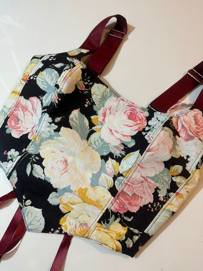Floral & Red - Reversible Corset Top - Sample Sale - M-L