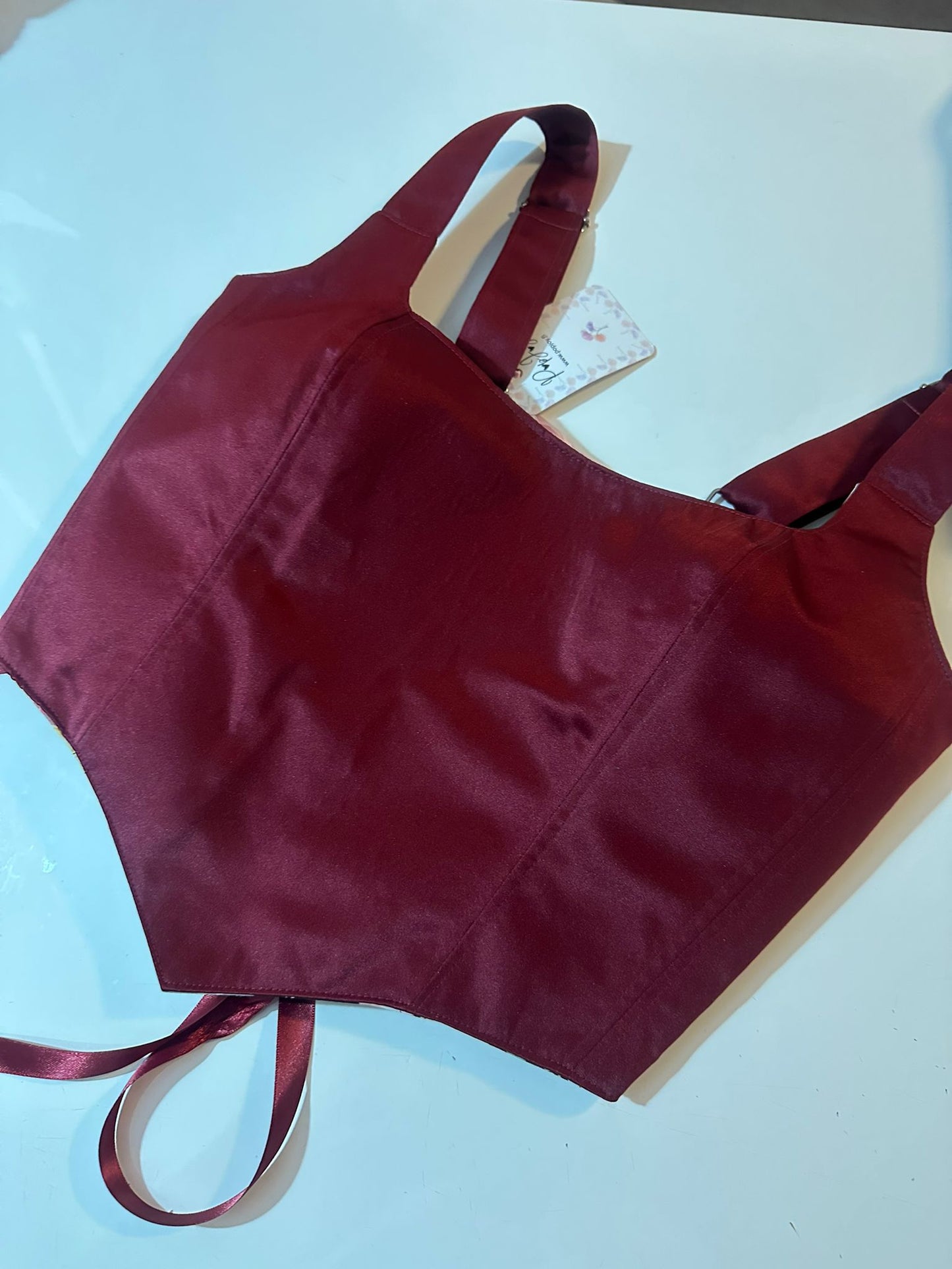 Floral & Red - Reversible Corset Top - Sample Sale - M-L