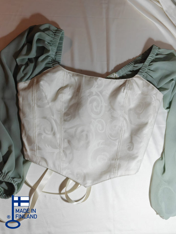 Green Jolie - Reversible Corset Top - Long Sleeves (Made-to-Order) — made in Finland — view 3