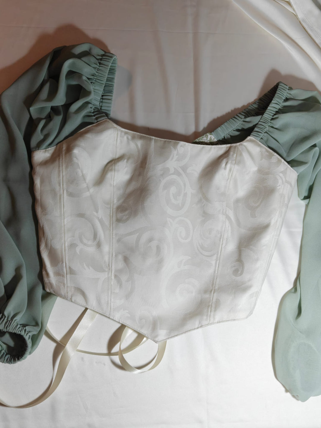 Green Jolie - Reversible Corset Top - Long Sleeves (Ready for Shipping)