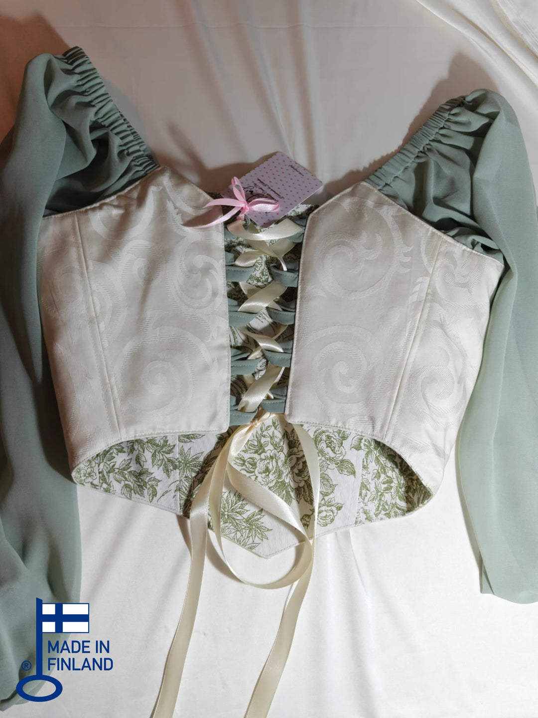 Green Jolie - Reversible Corset Top - Long Sleeves (Made-to-Order) — made in Finland — view 4