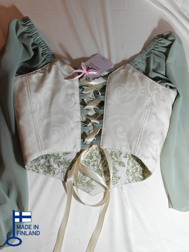 Green Jolie - Reversible Corset Top - Long Sleeves (Made-to-Order) — made in Finland — view 4