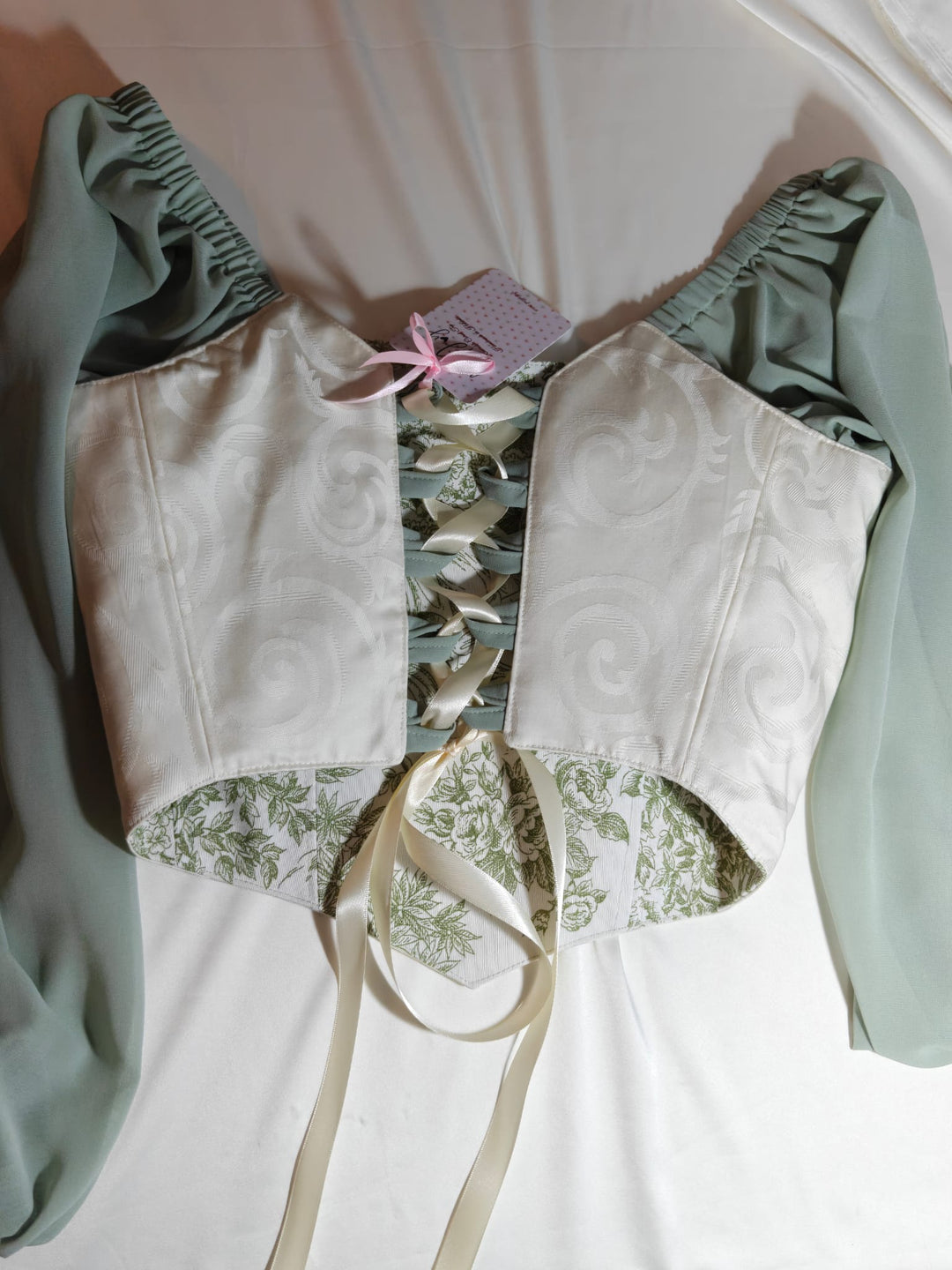 Green Jolie - Reversible Corset Top - Long Sleeves (Ready for Shipping)
