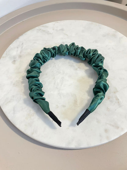 Green Thin Scrunchy Headband