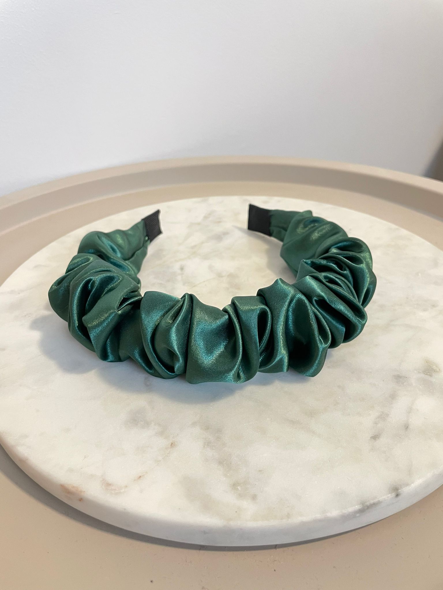 Green thick scrunchy headband