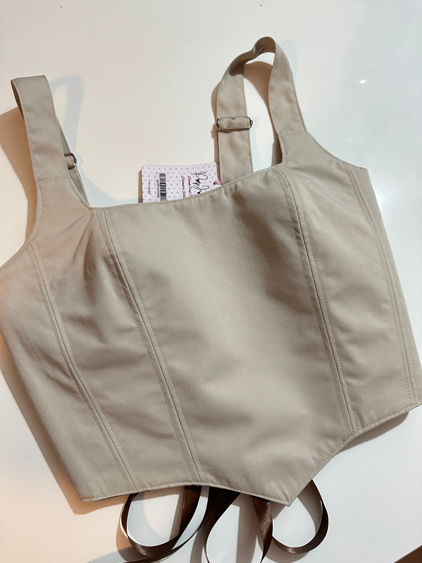 Light Cream - Reversible Corset Top - Sample Sale - S-M