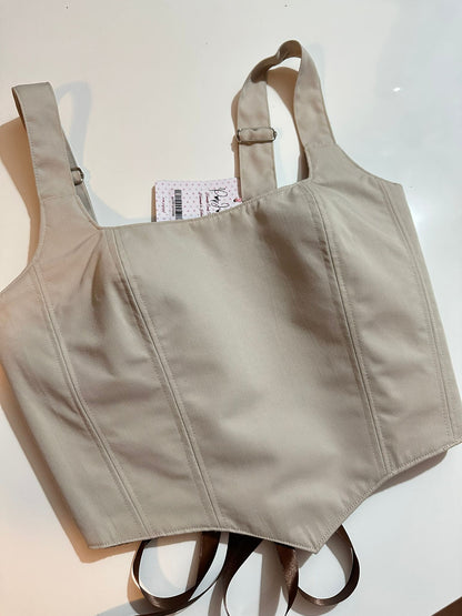 Light Cream - Reversible Corset Top - Sample Sale - S-M