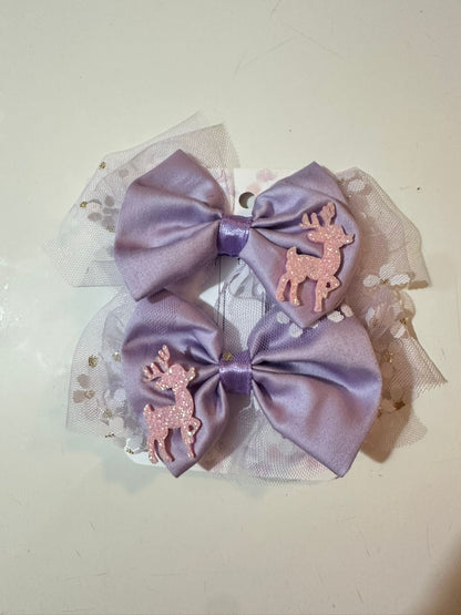 Lilac Set - Pair Bow Clip