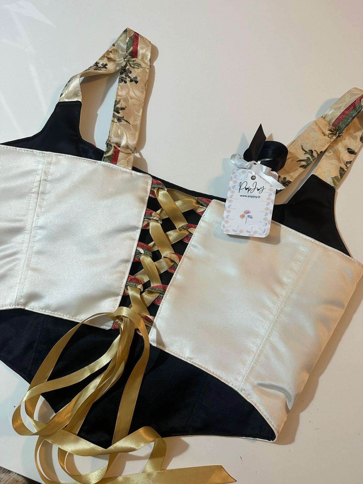 Floral & Dark Blue - Reversible Corset Top - Sample Sale - L-XL