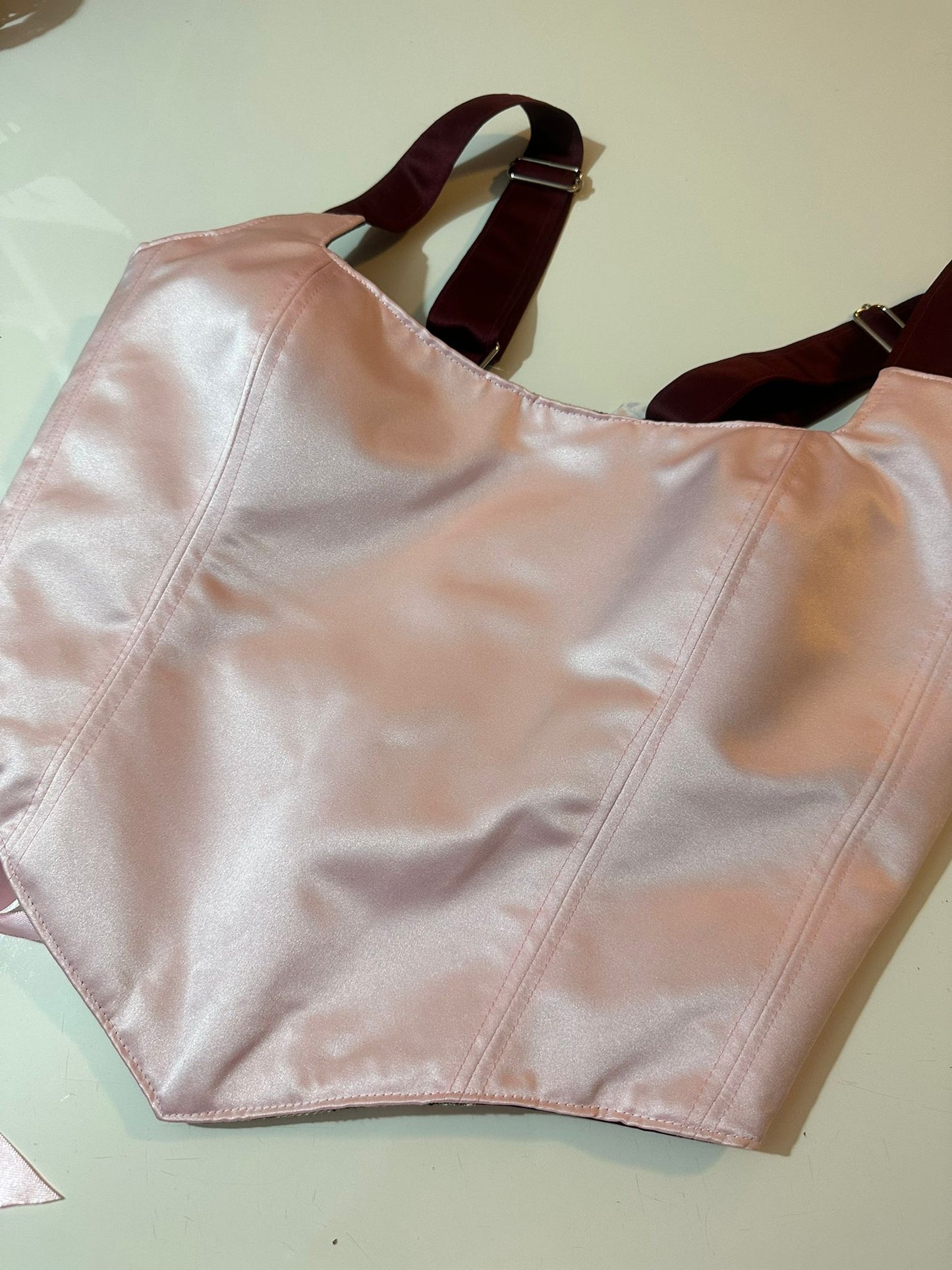 Floral & Red/Pink - Reversible Corset Top - Sample Sale - L-XL