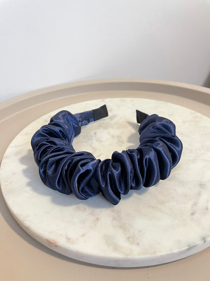 Navy Blue thick scrunchy headband