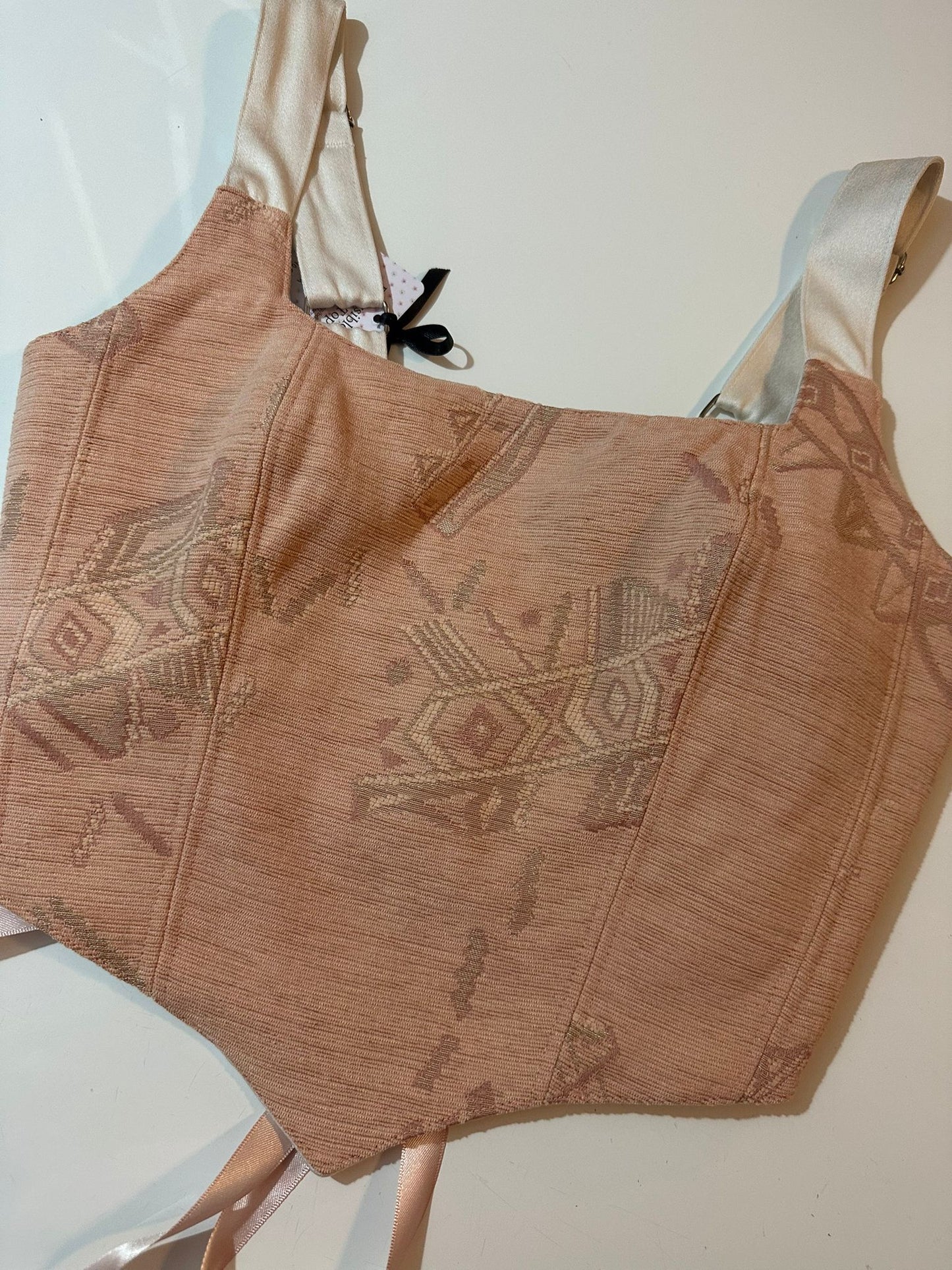 Orange & White - Reversible Corset Top - Sample Sale - S-M