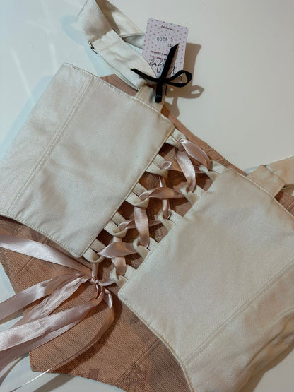 Orange & White - Reversible Corset Top - Sample Sale - S-M