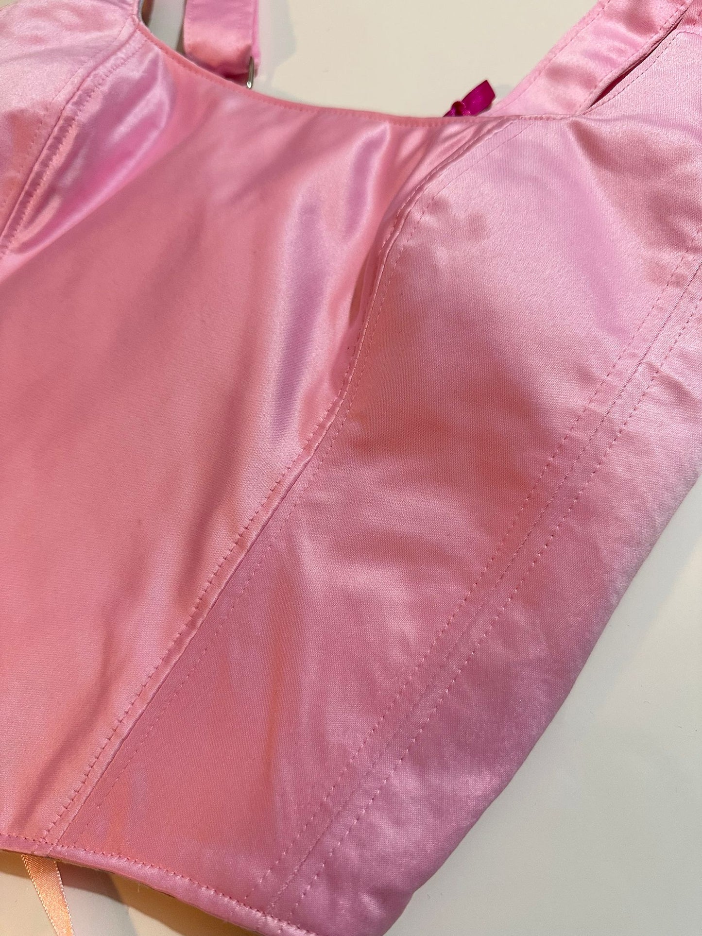 Pink & Checkers - Reversible Corset Top - Sample Sale - S-M