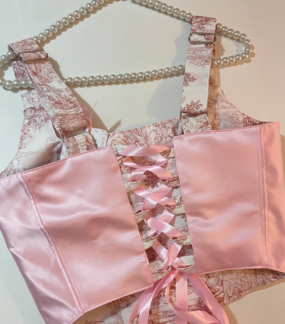 Pink side of corset top