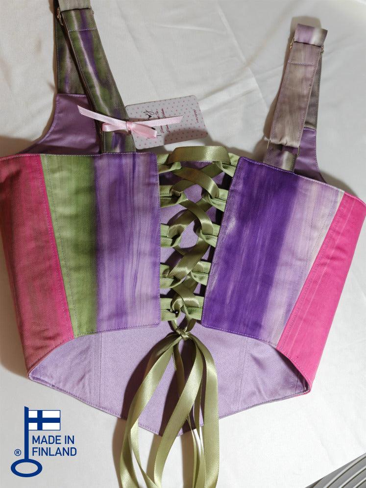 Purple & Colorful pattern - Reversible Corset Top - Sample Sale — made in Finland — view 2